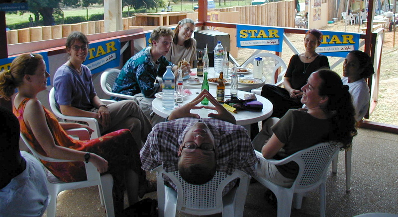 These are some of my Peace Corps friends hanging out at a bar/restaurant 