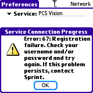 Network preferences error